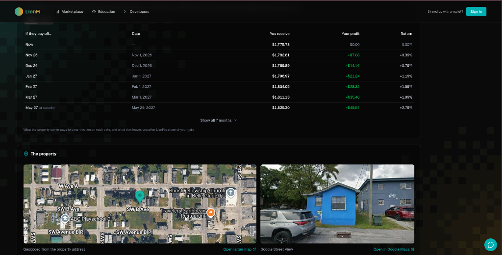 LienFi Geocoded Property Satellite and Street View